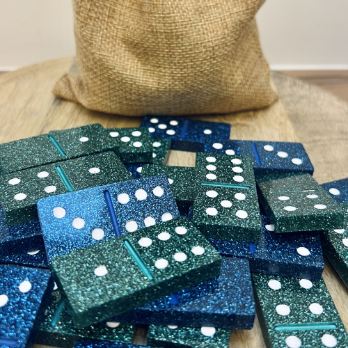Jeu domino - bleu vert