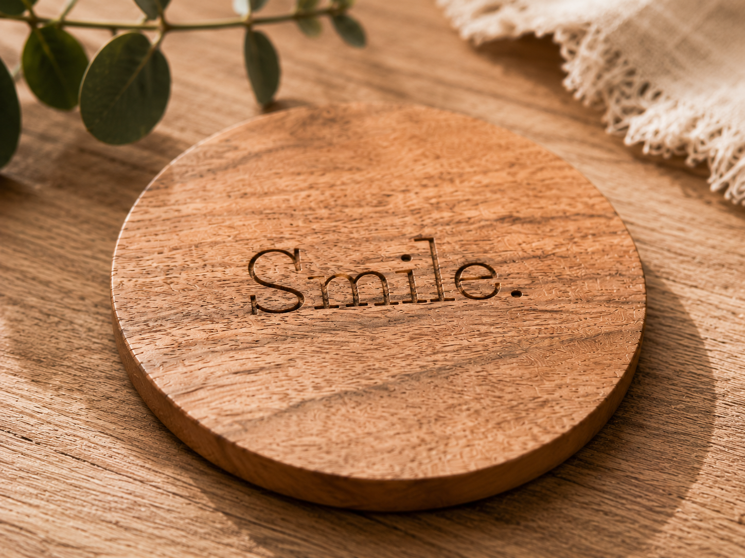 Lot de 4 sous-verres en bois - Collection Good Vibes – Image 3