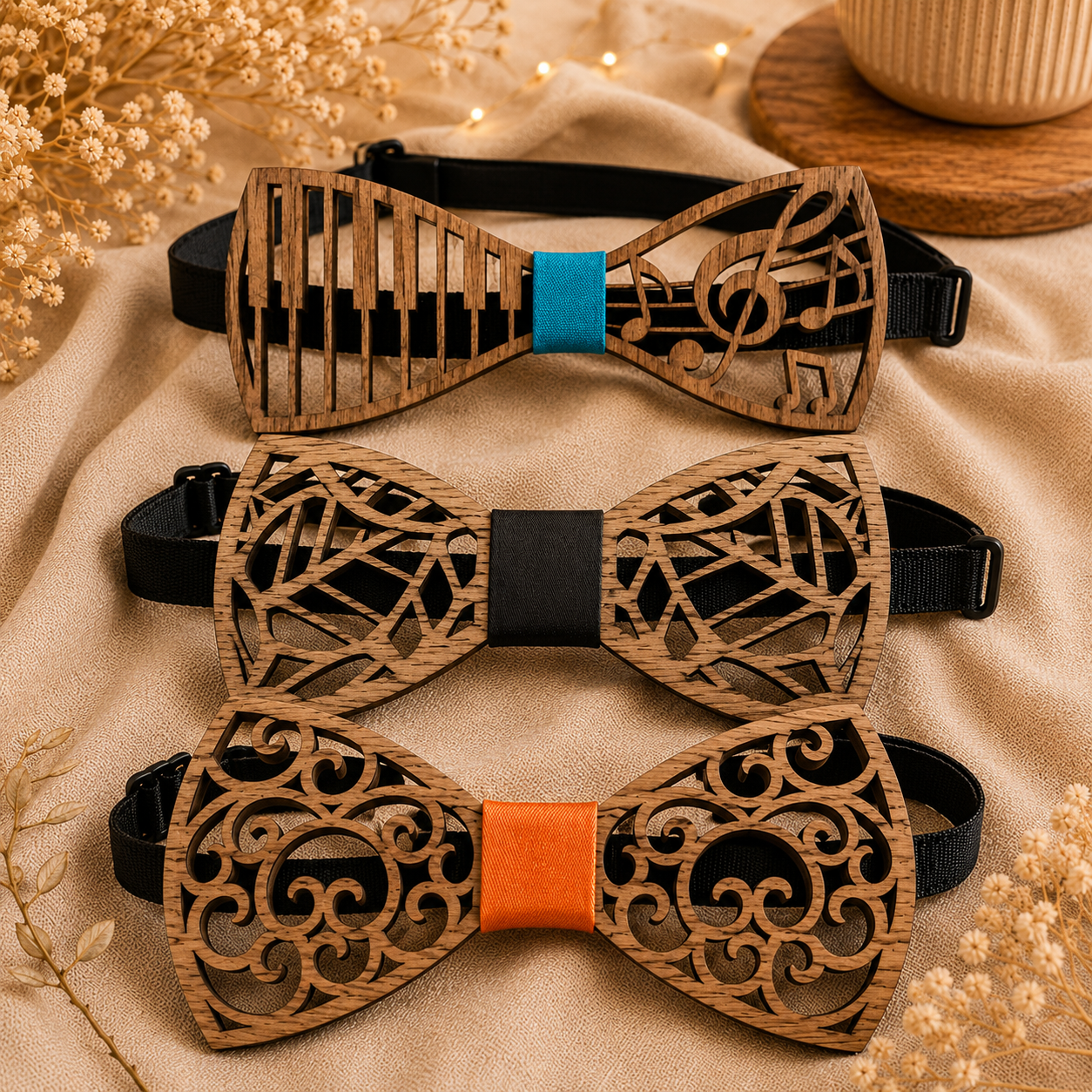 Nœud papillon en bois personnalisable