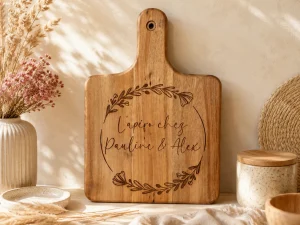 Planche apéritive en bois gravée - personnalisée